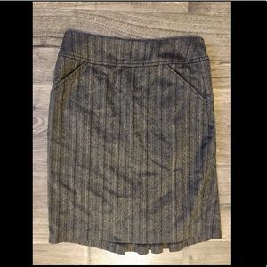 Pinstripe Pencil Skirt w/ ruffle